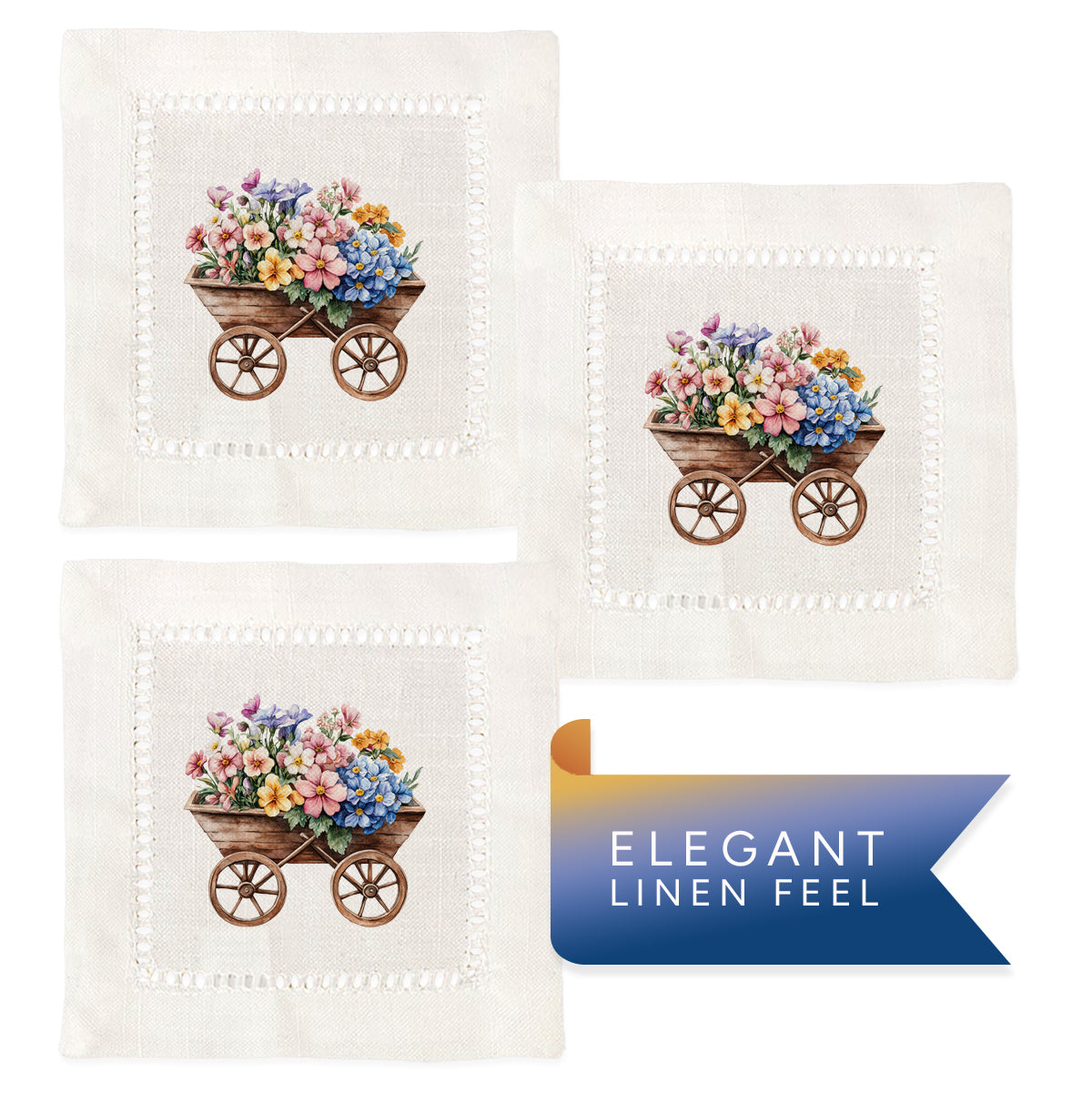 Flower Wagon Hemstitch Napkins
