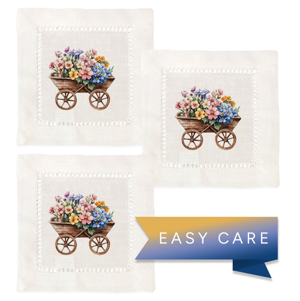 Flower Wagon Hemstitch Napkins