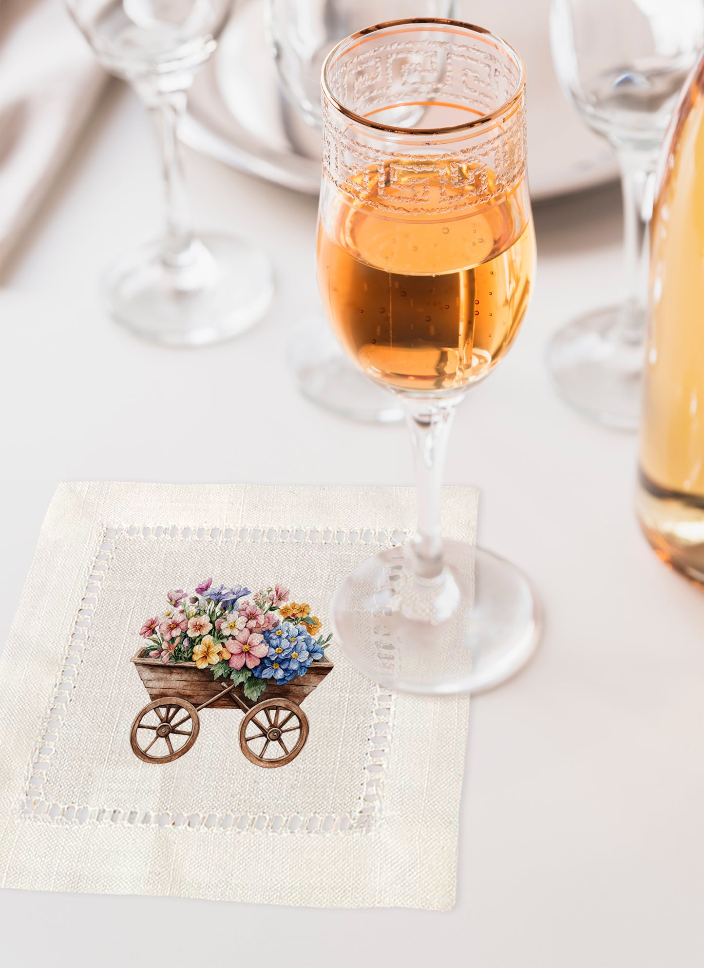 Flower Wagon Hemstitch Napkins