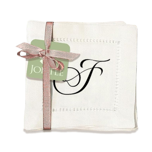 Monogram Script - F Hemstitch Napkins