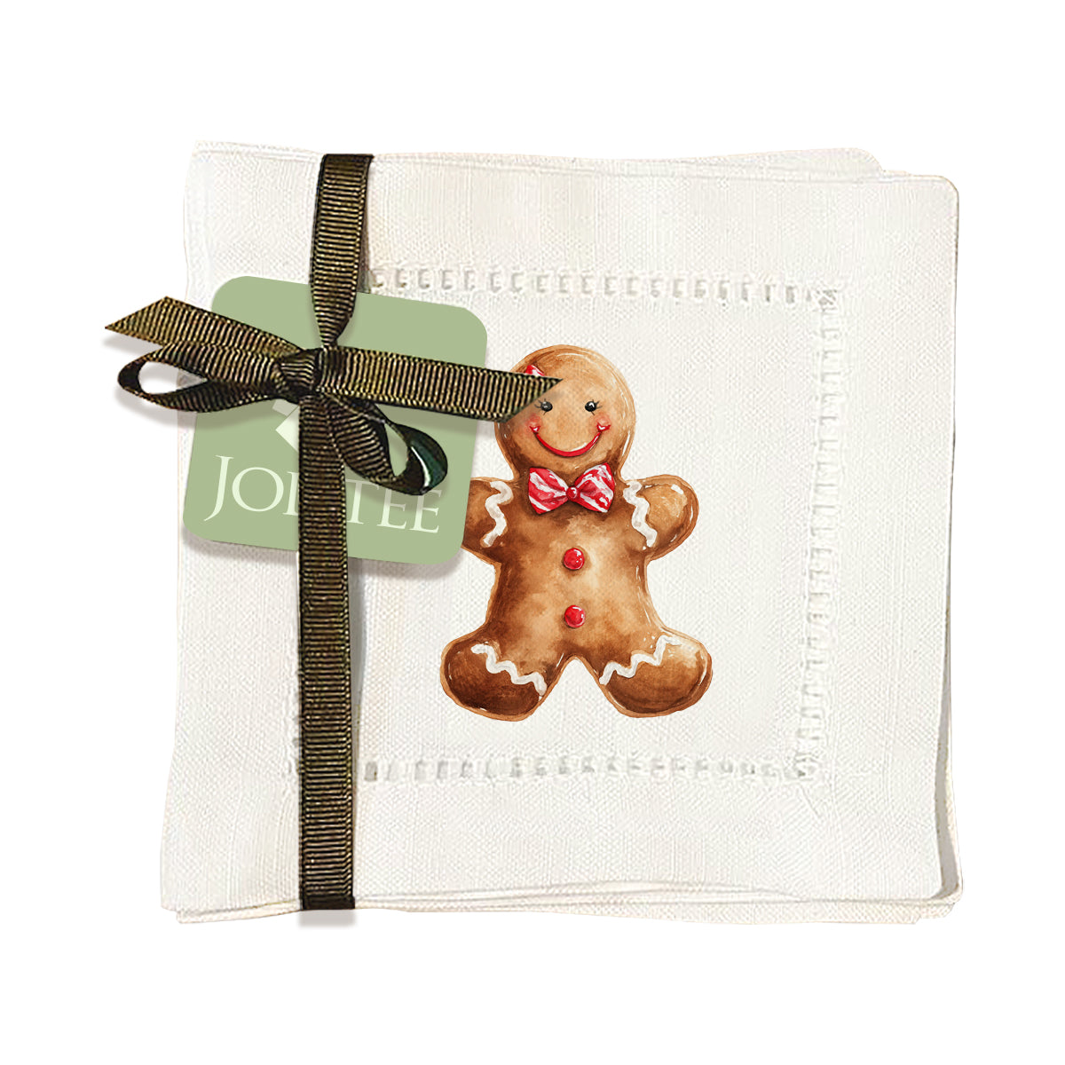 Gingerbread Girl Hemstitch Napkins