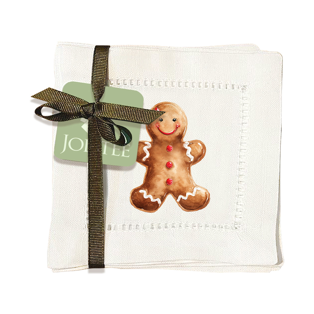 Gingerbread Girl Hemstitch Napkins