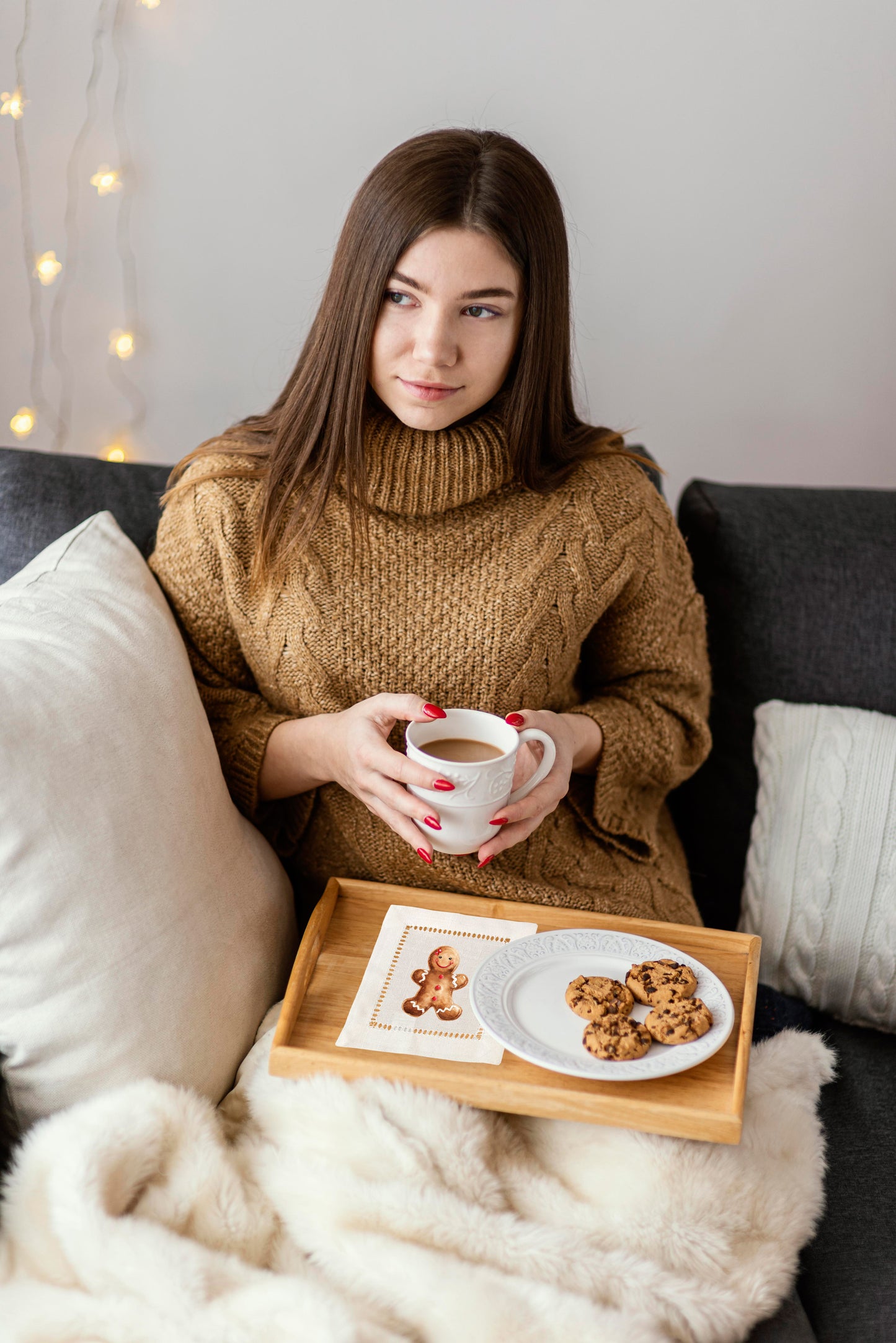Gingerbread Girl Hemstitch Napkins