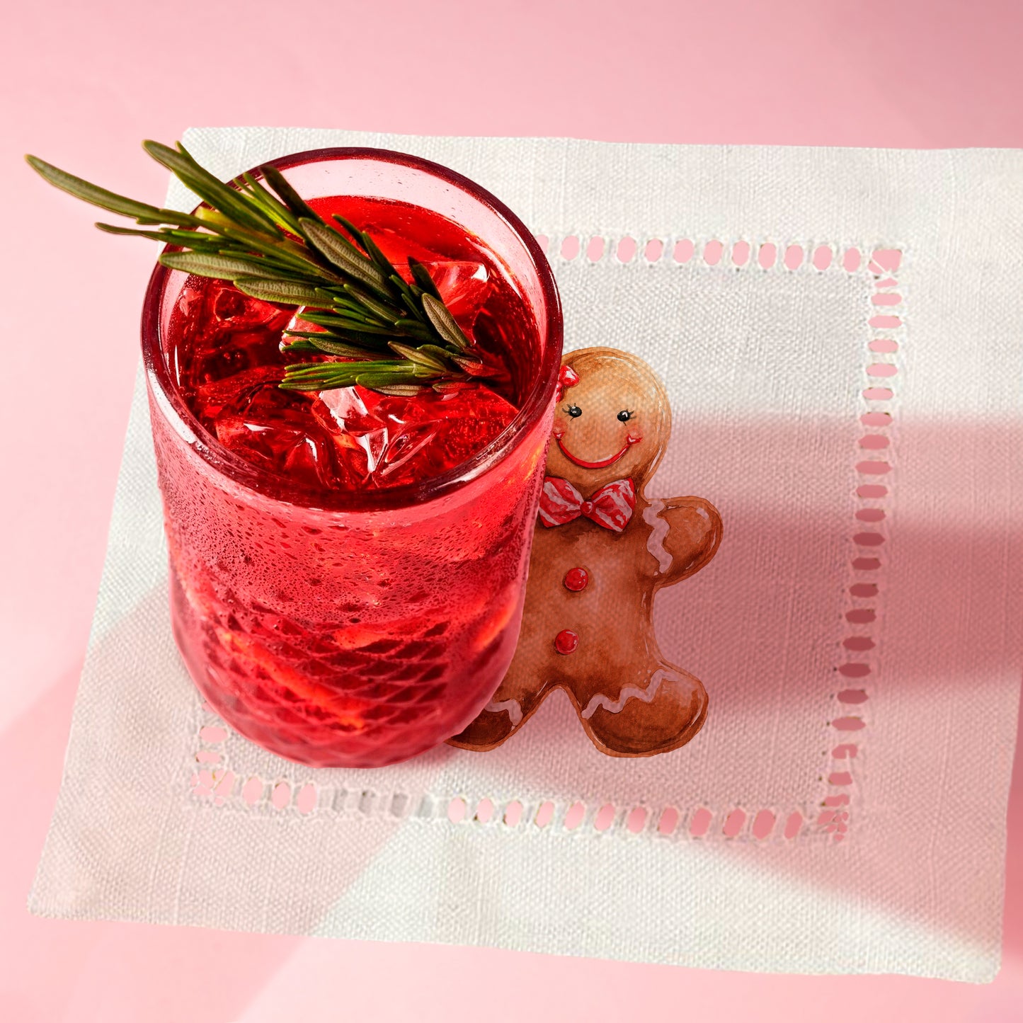 Gingerbread Girl Hemstitch Napkins