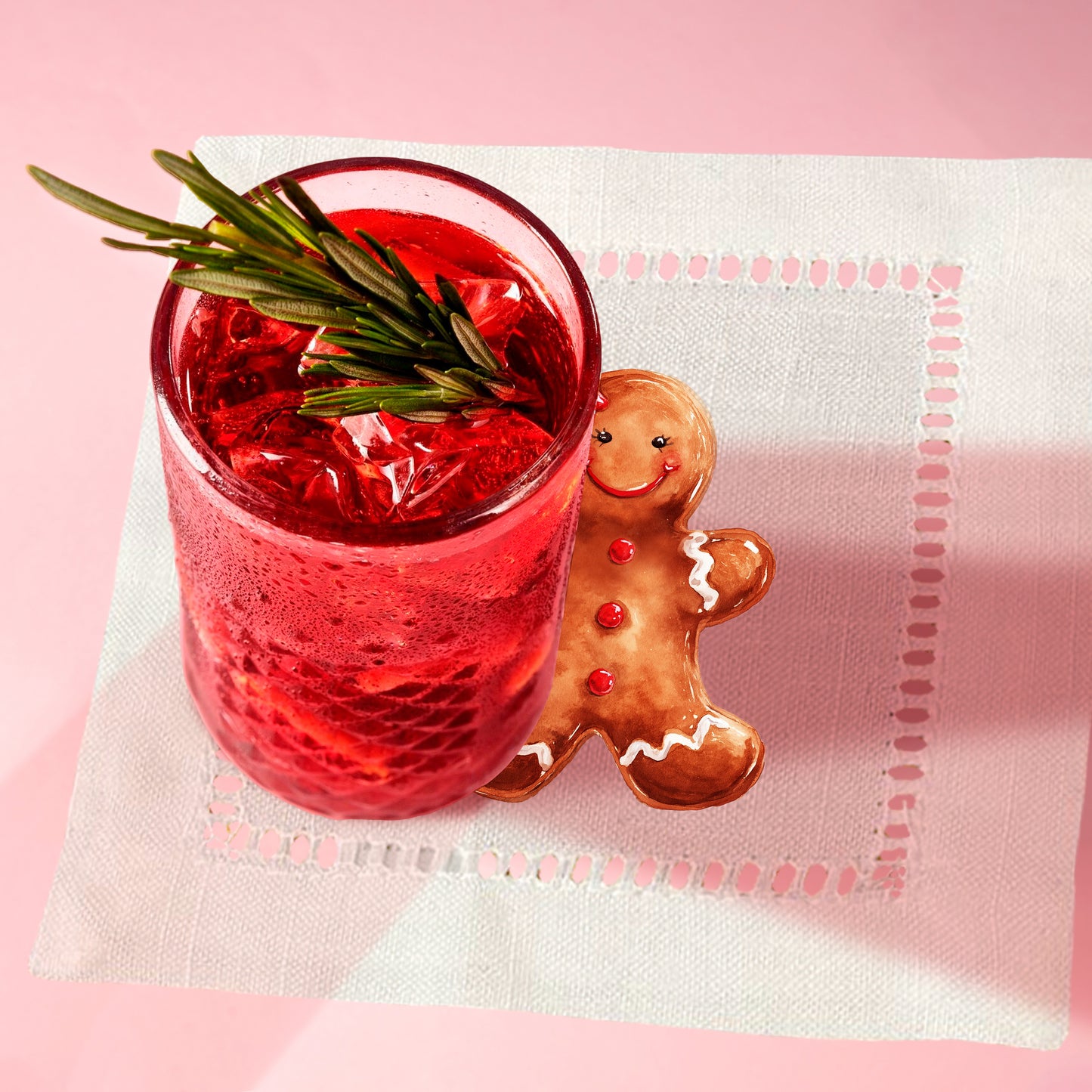 Gingerbread Girl Hemstitch Napkins