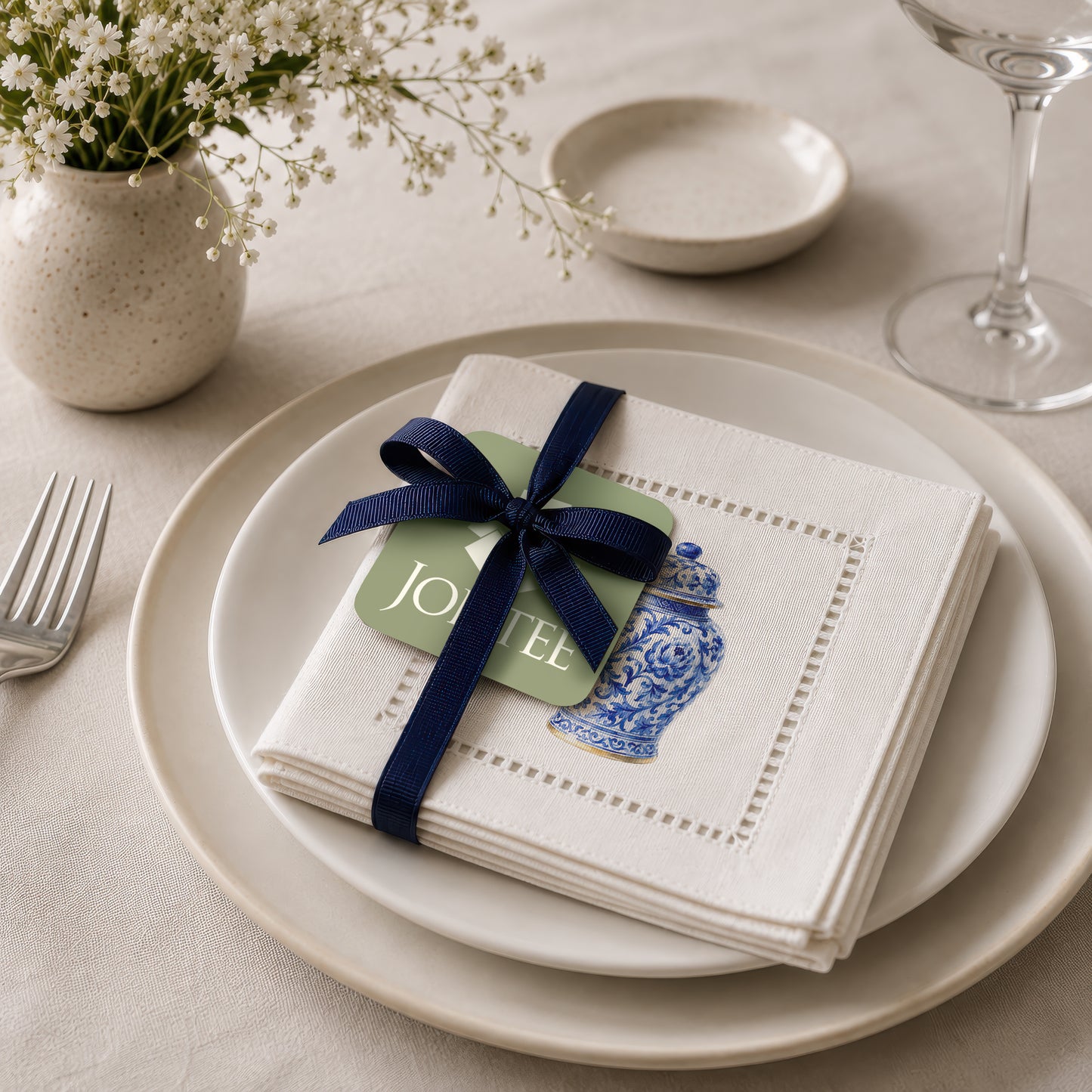 Starter Set Ginger Jar Hemstitch Napkins