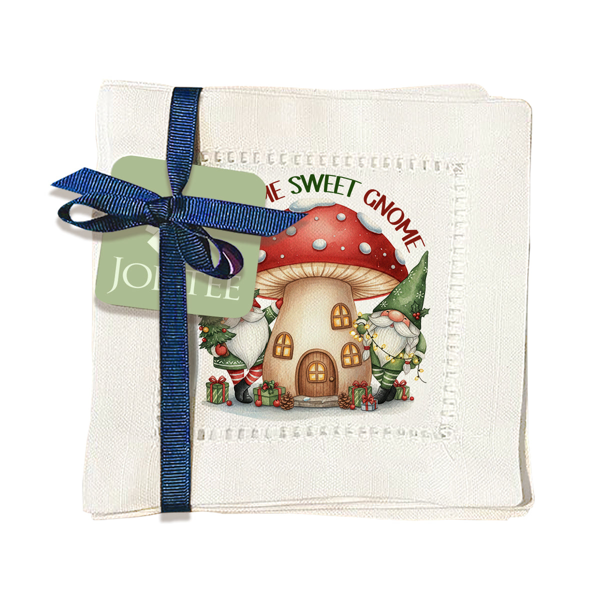 Gnome Sweet Gnome Hemstitch Napkins