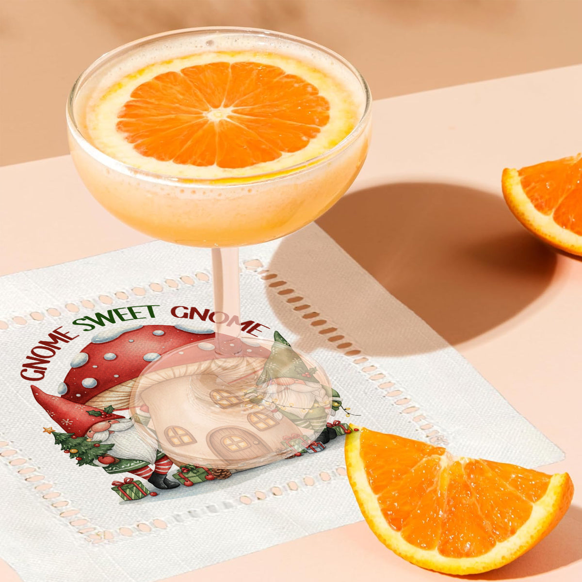 Gnome Sweet Gnome Hemstitch Napkins