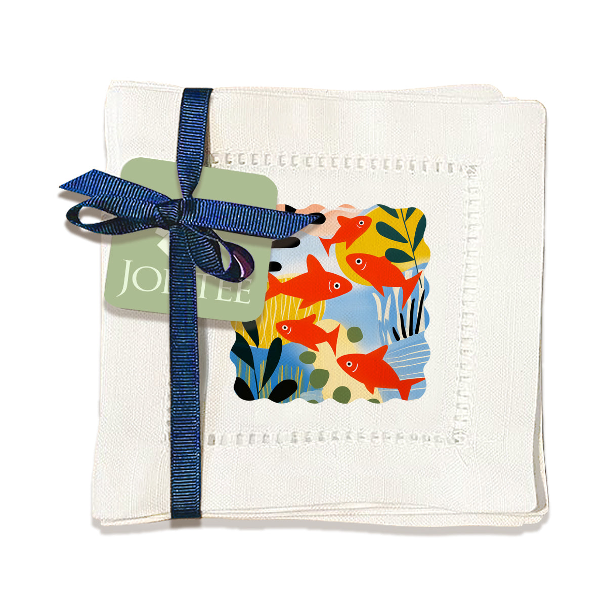 Gold Fish Hemstitch Napkins