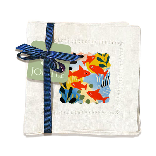 Gold Fish Hemstitch Napkins