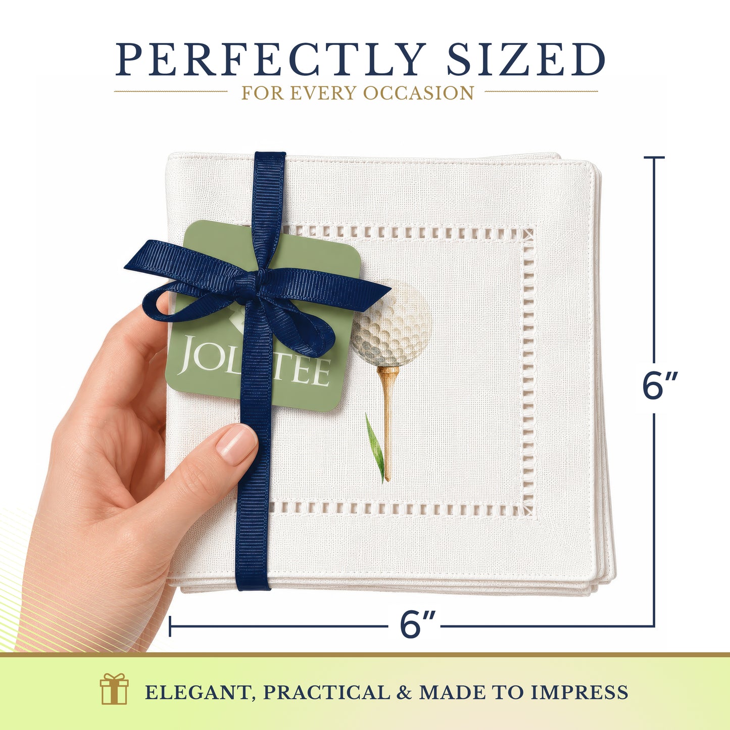 Golf Tee Hemstitch Napkins