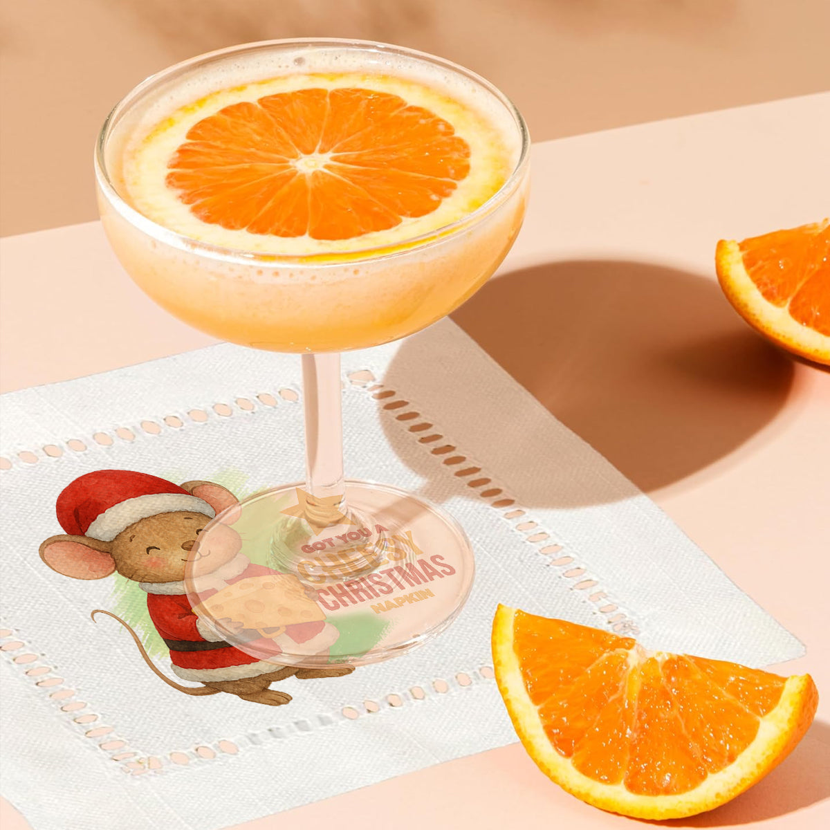 Got You A Cheesy Christmas Hemstitch Napkins