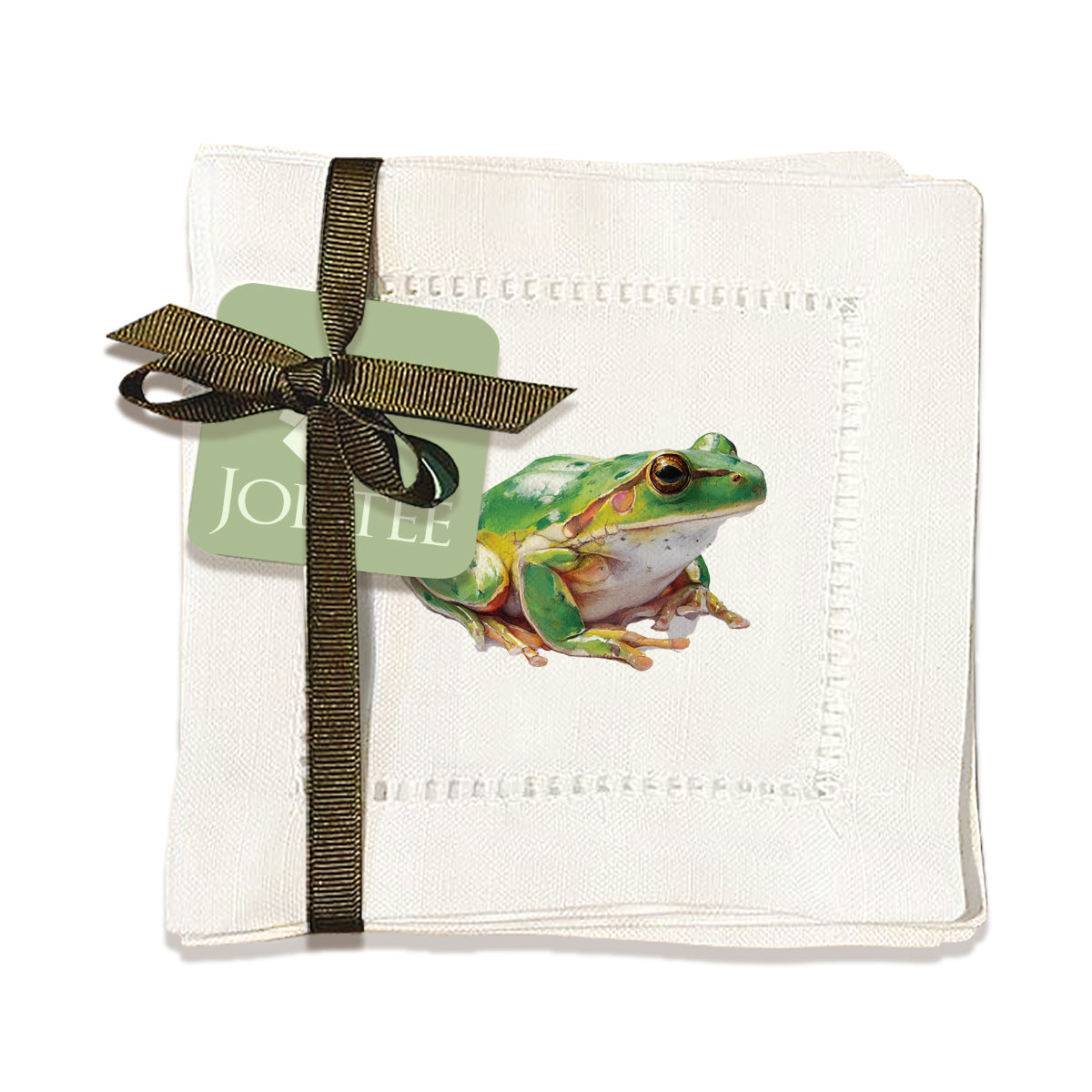 Green Frog Hemstitch Napkins