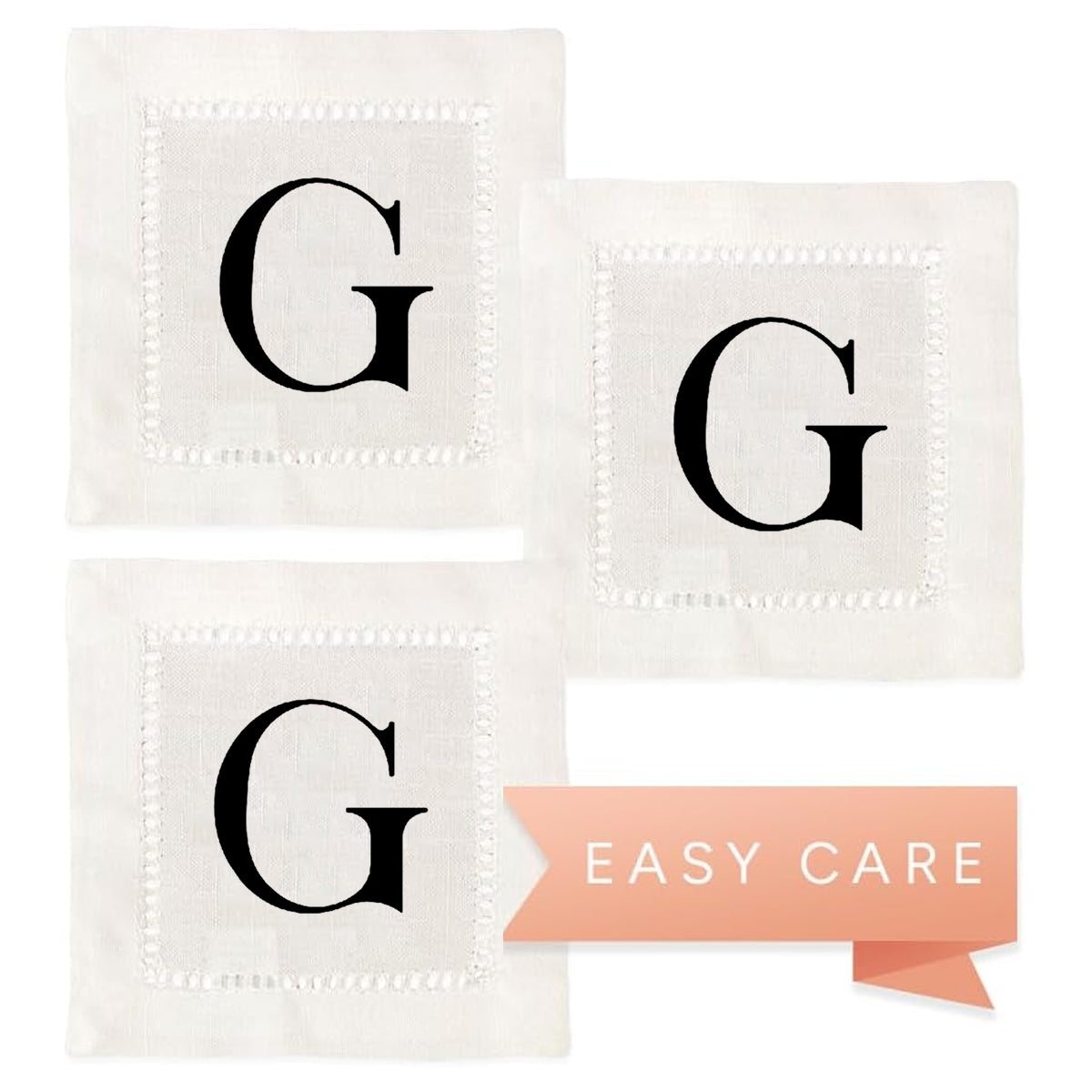 Monogram Serif - G Hemstitch Napkins