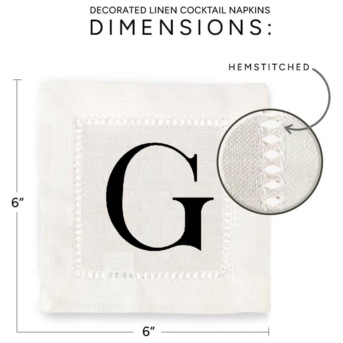 Monogram Serif - G Hemstitch Napkins