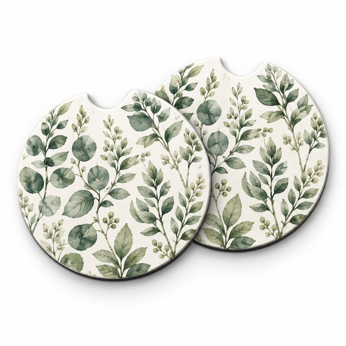 Jolitee Florals Car Coasters, Absorbent Neoprene Cup Holder