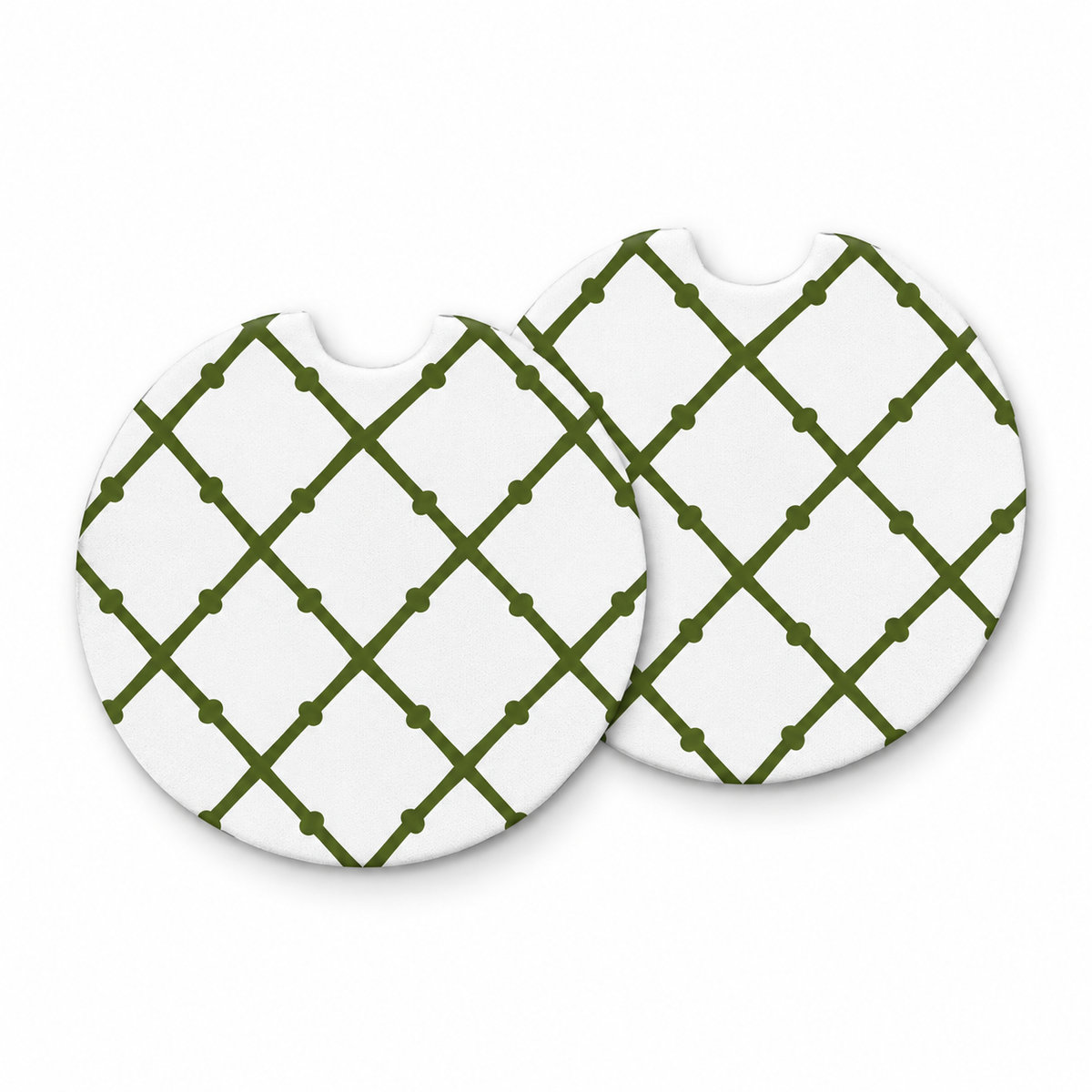 Jolitee Patterned Car Coasters, Absorbent Neoprene Cup Holder