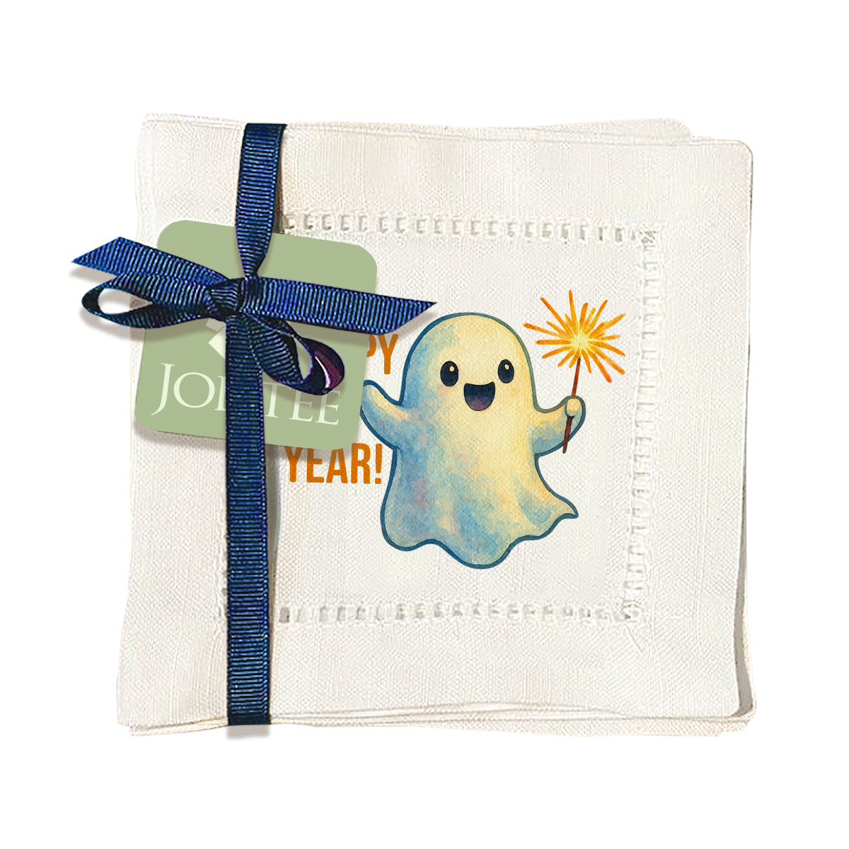 Happy Boo Year Hemstitch Napkins