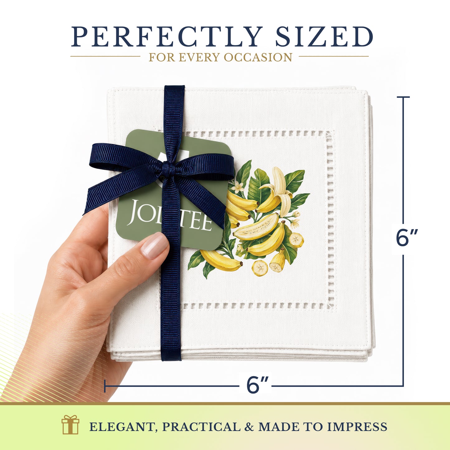 Harvest Table Bananas Hemstitch Napkins