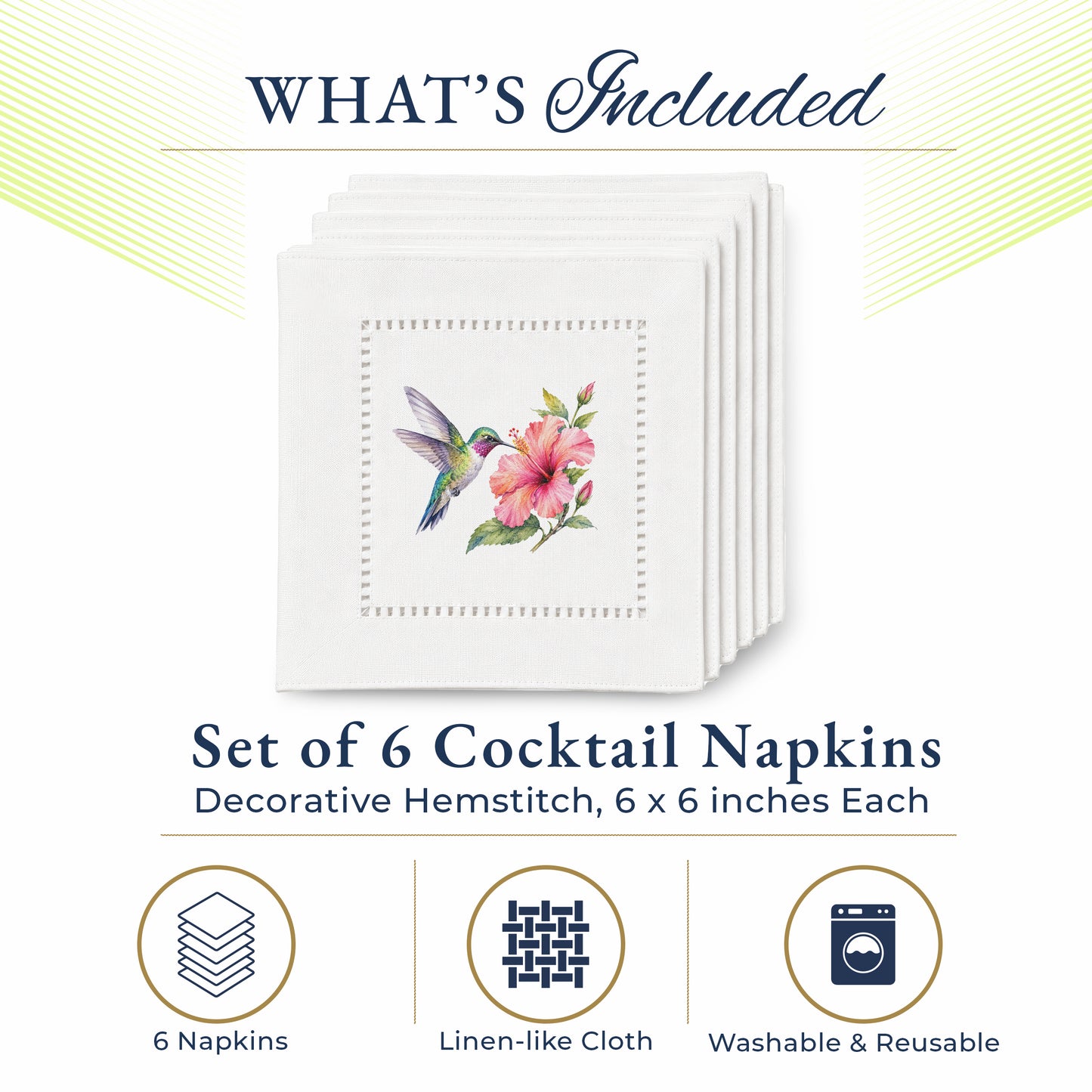 Starter Set HummingBird Hemstitch Napkins