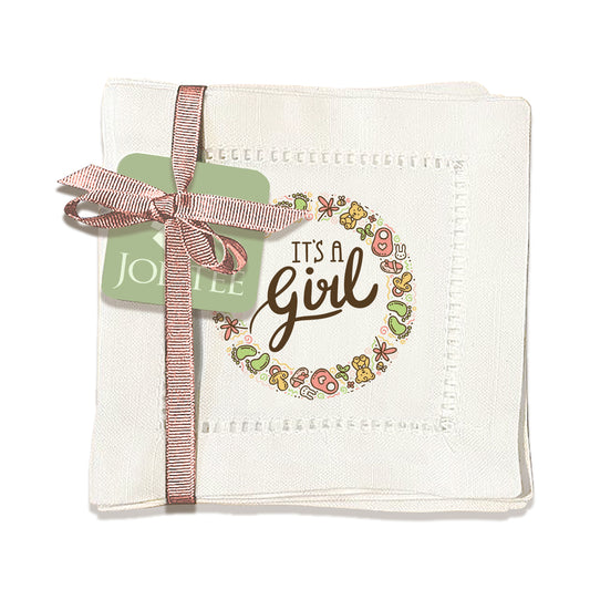 It's a Girl Hemstitch Napkins