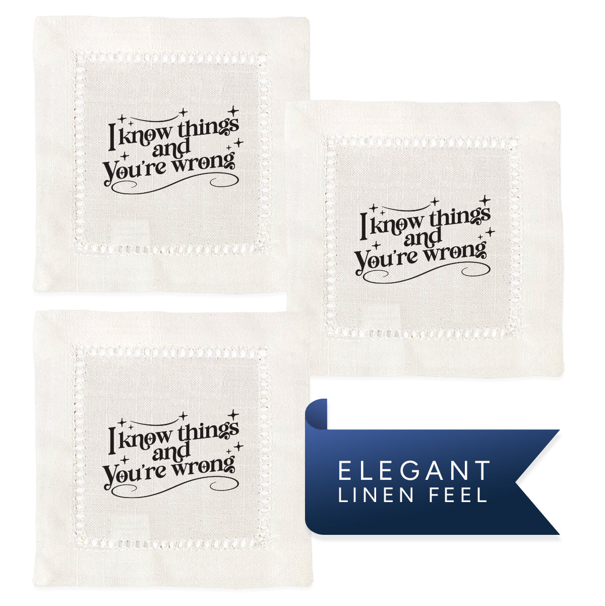 I Know Things Hemstitch Napkins