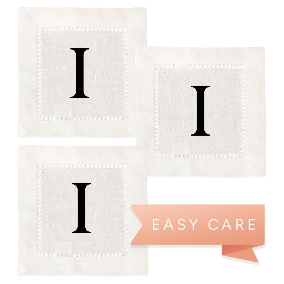 Monogram Serif - I Hemstitch Napkins