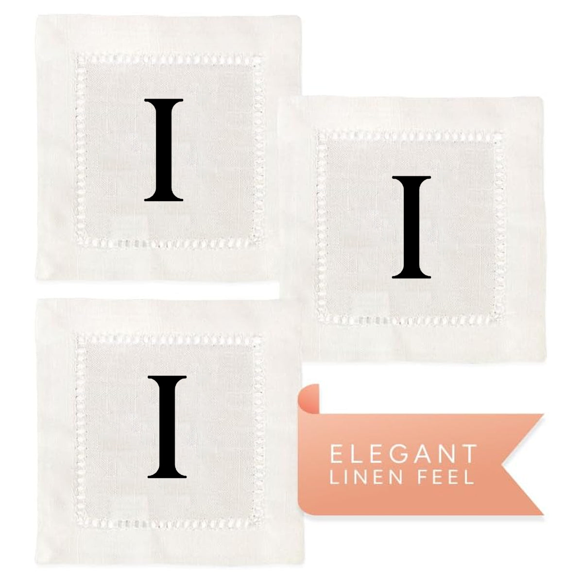 Monogram Serif - I Hemstitch Napkins