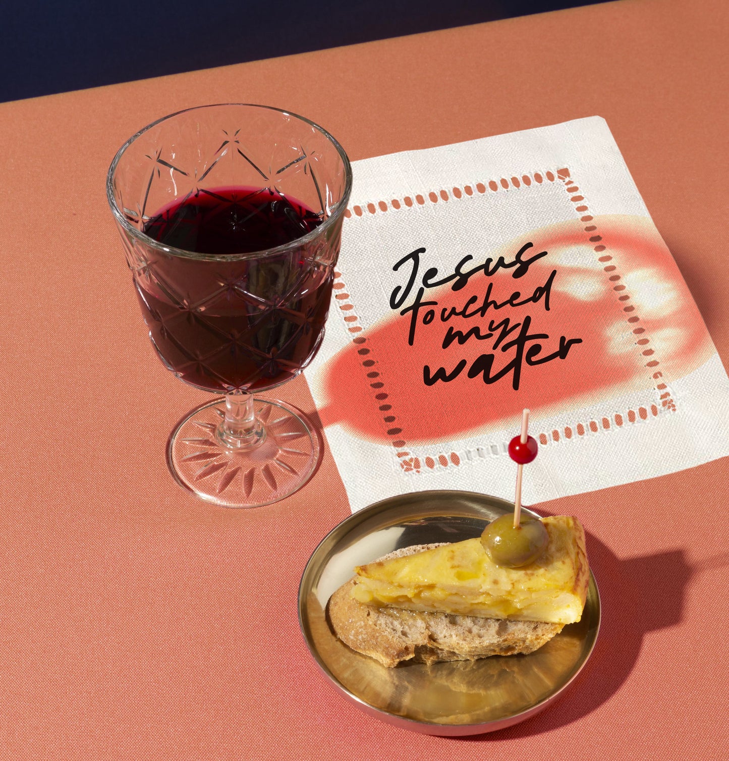 Jesus Water Hemstitch Napkins