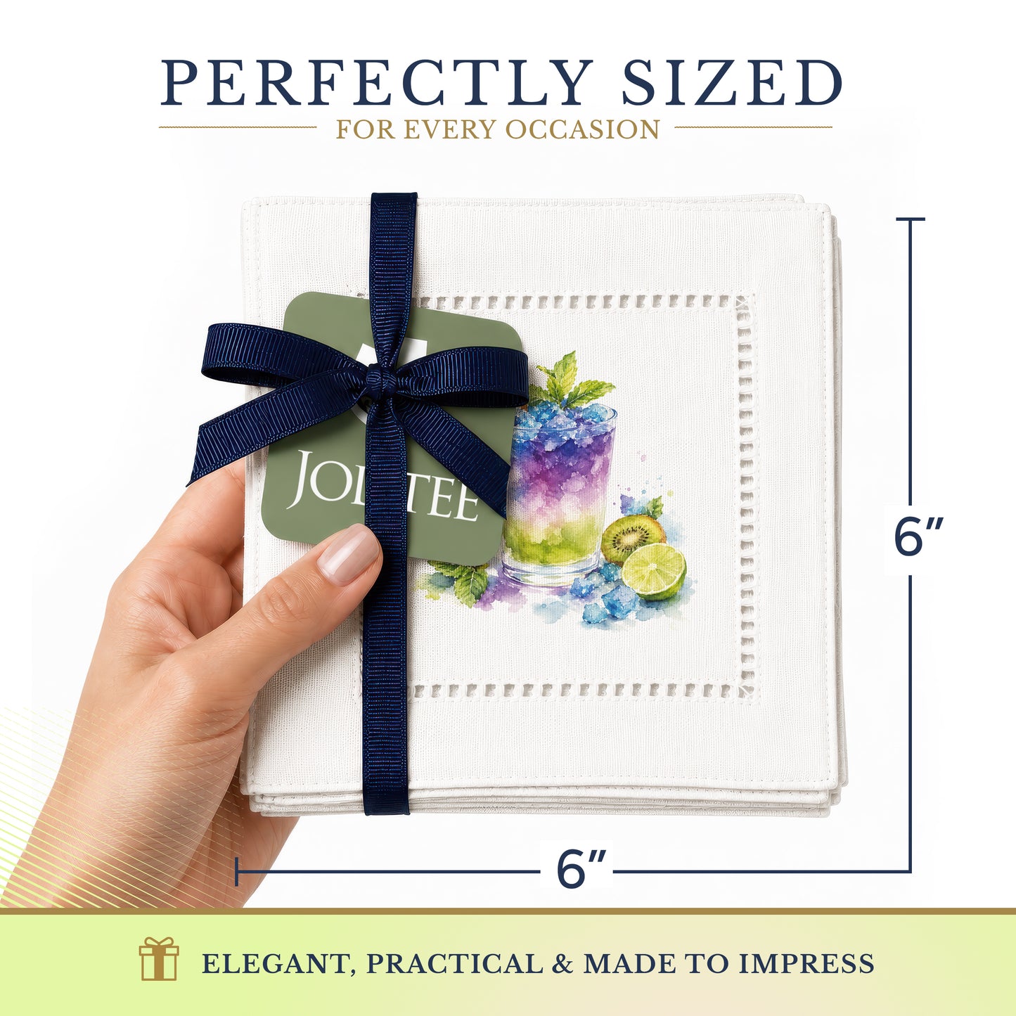 Starter Set Kiwi Julep Hemstitch Napkins