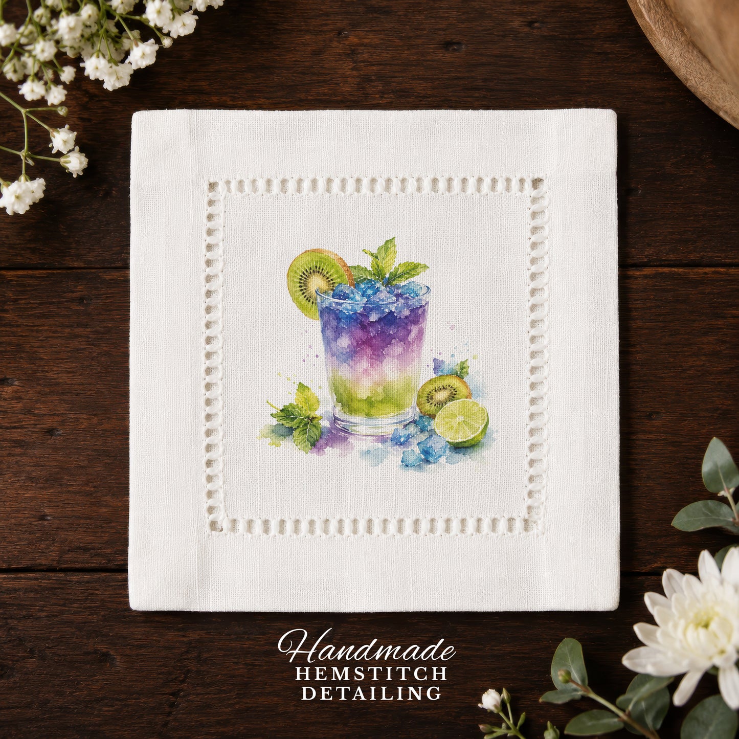 Starter Set Kiwi Julep Hemstitch Napkins