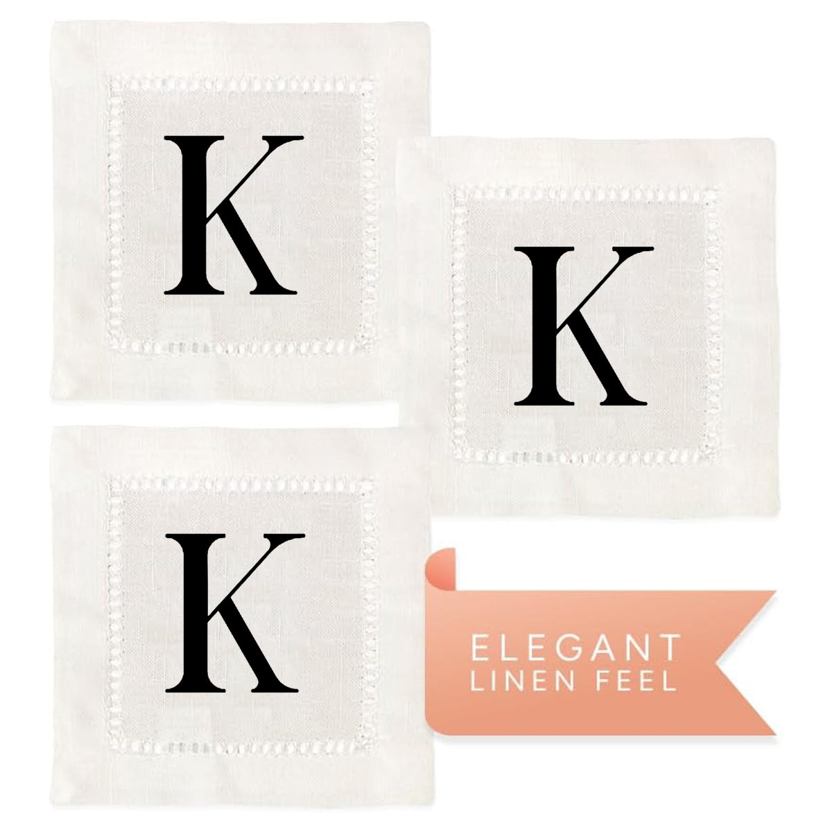 Monogram Serif - K Hemstitch Napkins