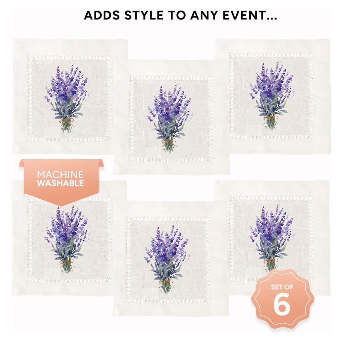 Lavender Hemstitch Napkins