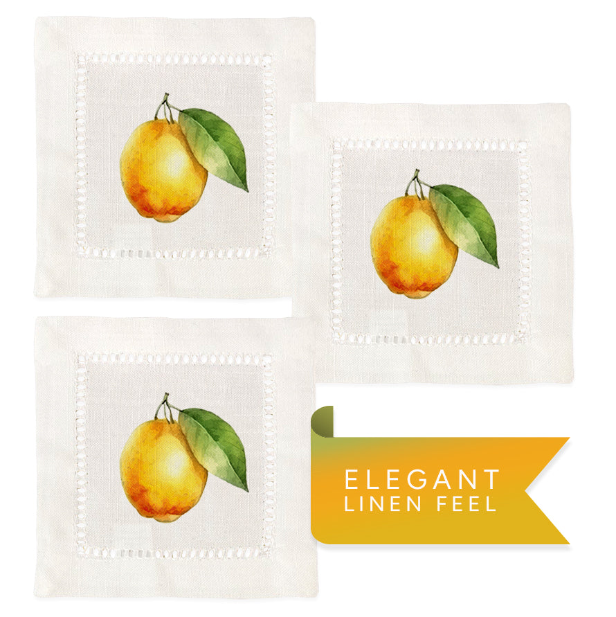 Golden Lemon Hemstitch Napkins