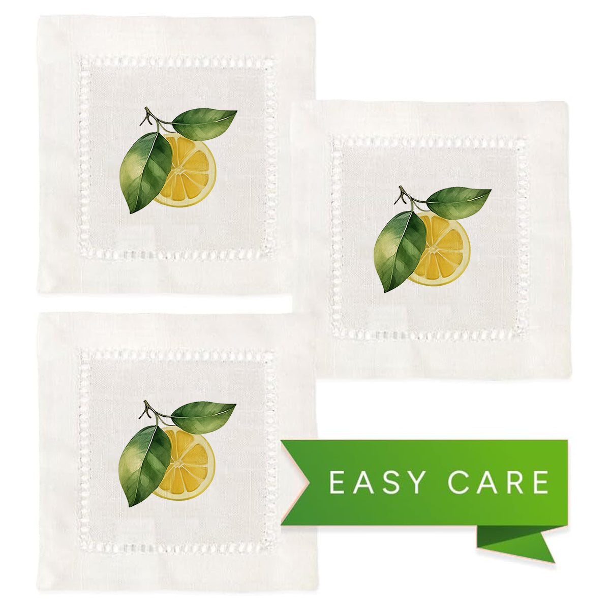 Lemon Hemstitch Napkins