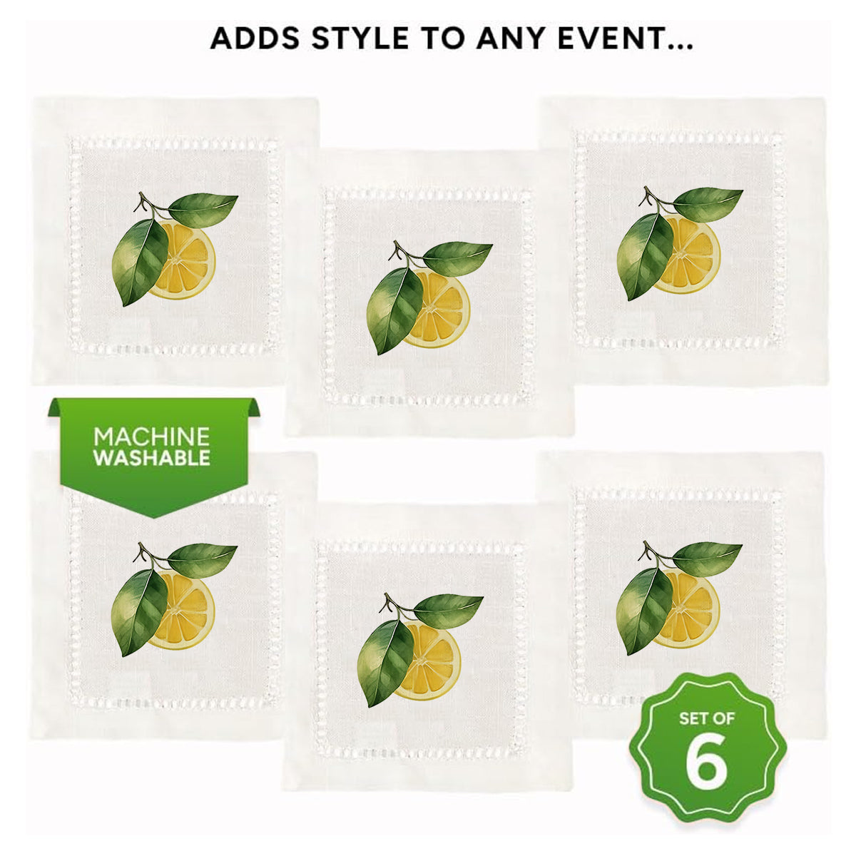 Lemon Hemstitch Napkins