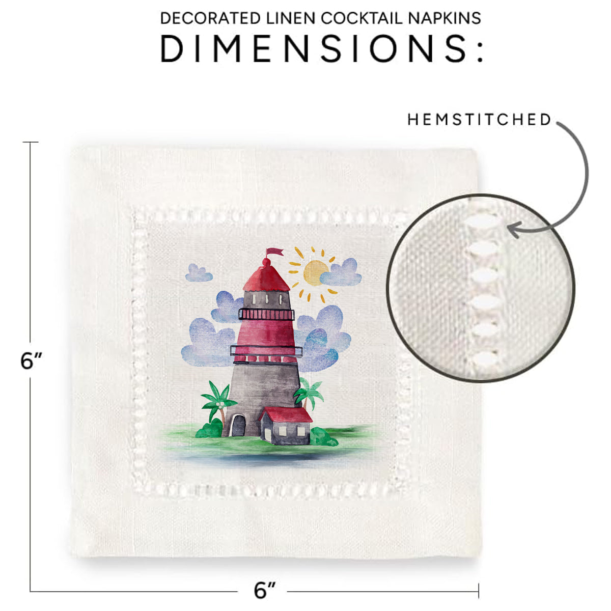 Lighthouse Hemstitch Napkins