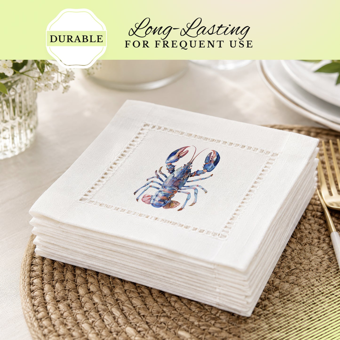Lobster Hemstitch Napkins