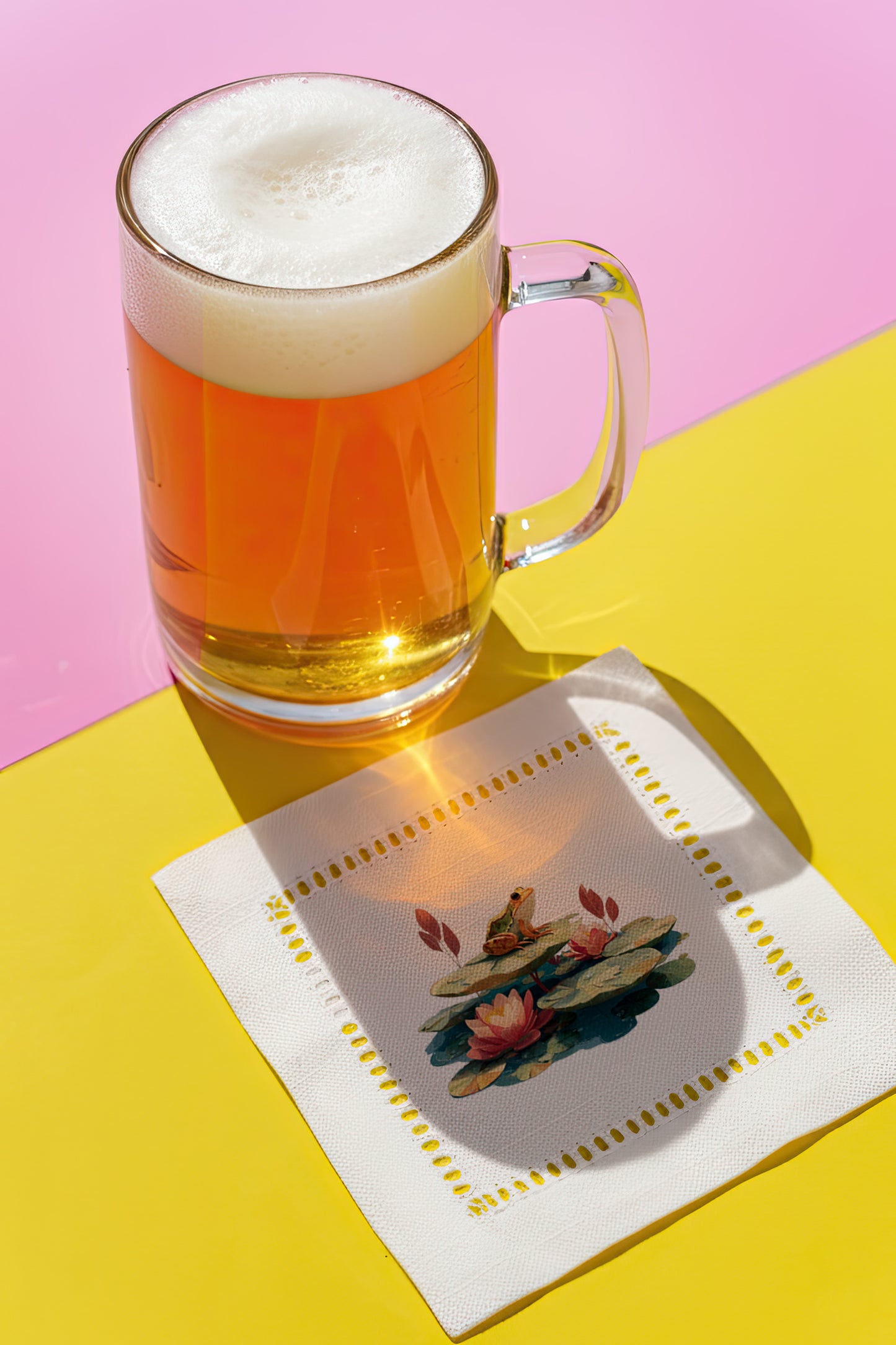 Lotus Frog Hemstitch Napkins