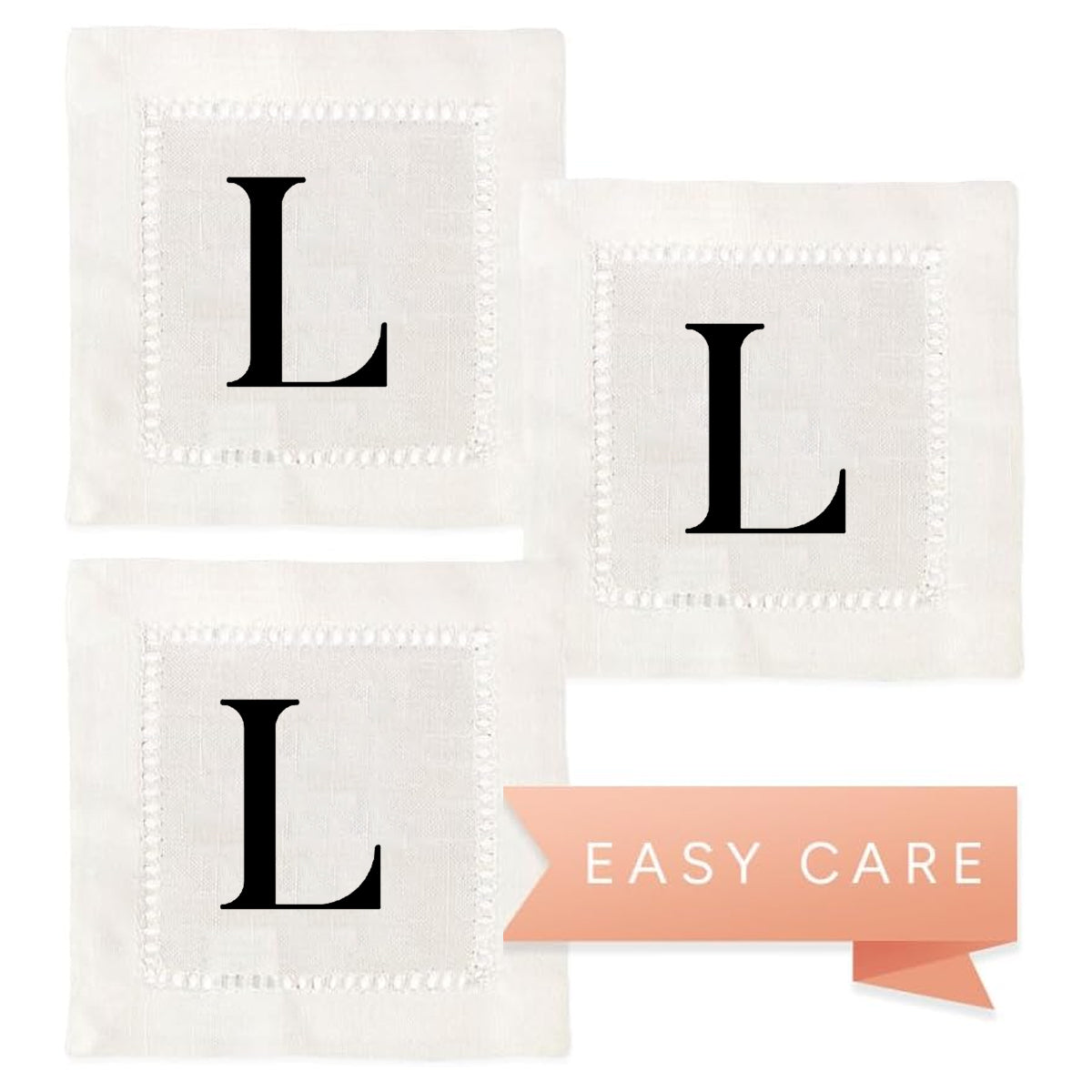 Monogram Serif - L Hemstitch Napkins