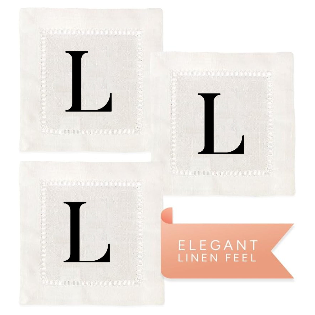 Monogram Serif - L Hemstitch Napkins