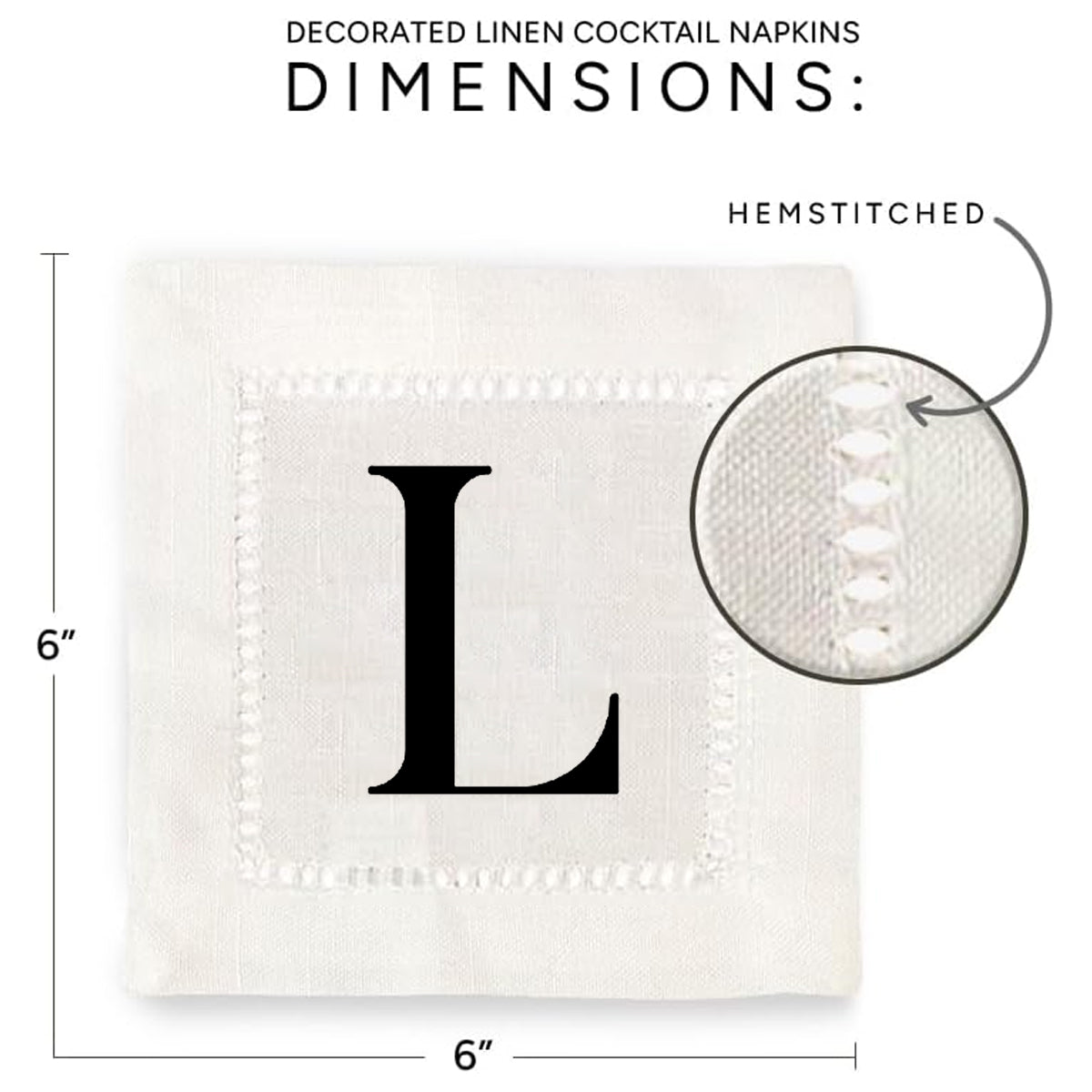 Monogram Serif - L Hemstitch Napkins