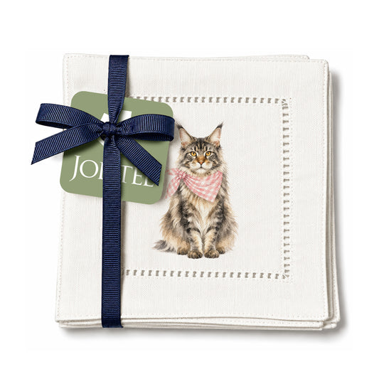 Pet Story Maine Coon Hemstitch Napkins