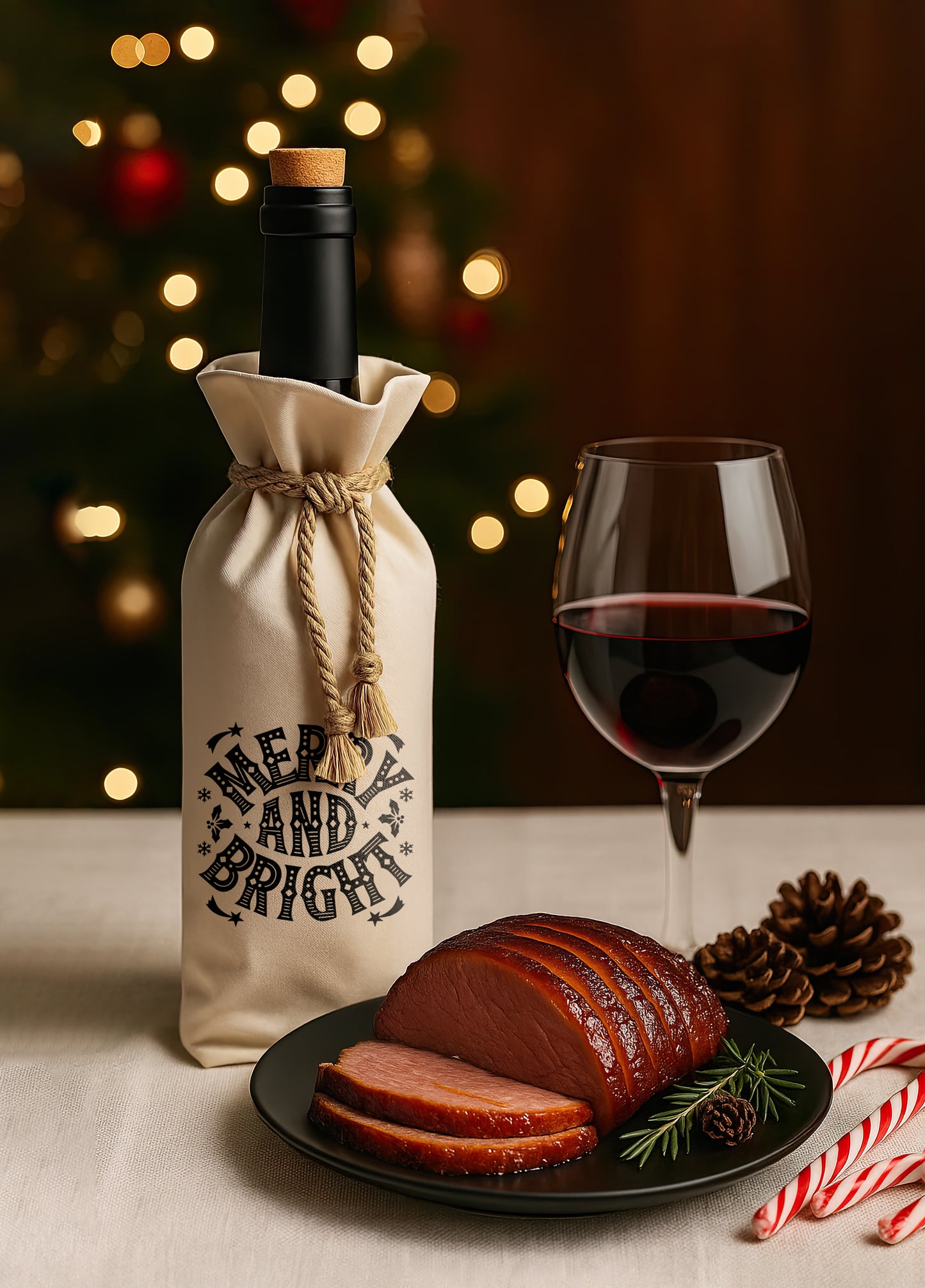 Bottle Bags - Merry and Bright