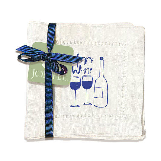 More Wine Hemstitch Napkins