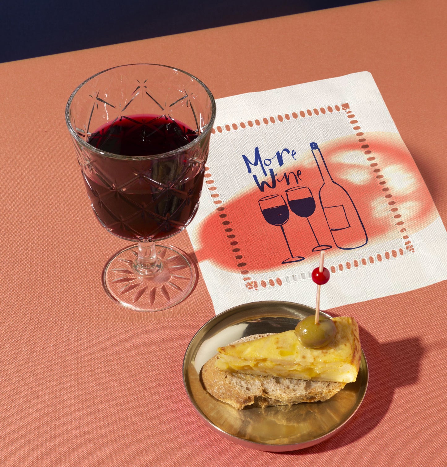 More Wine Hemstitch Napkins