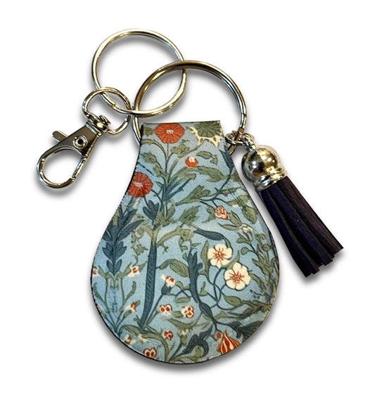 Jolitee Neoprene AirTag Compatible Case Keychain – Durable & Stylish Holder with Secure Ring and Clip, Compatible with Apple AirTag (William Morris Inspired Colorful Floral )