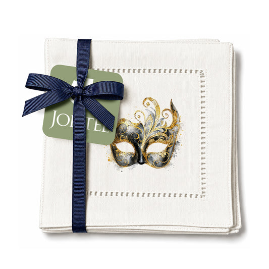New Year Mask Hemstitch Napkins