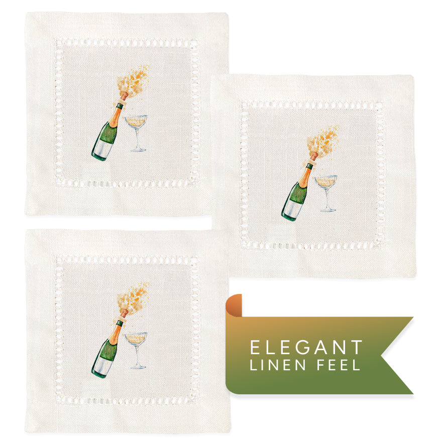 New Year's Eve Hemstitch Napkin