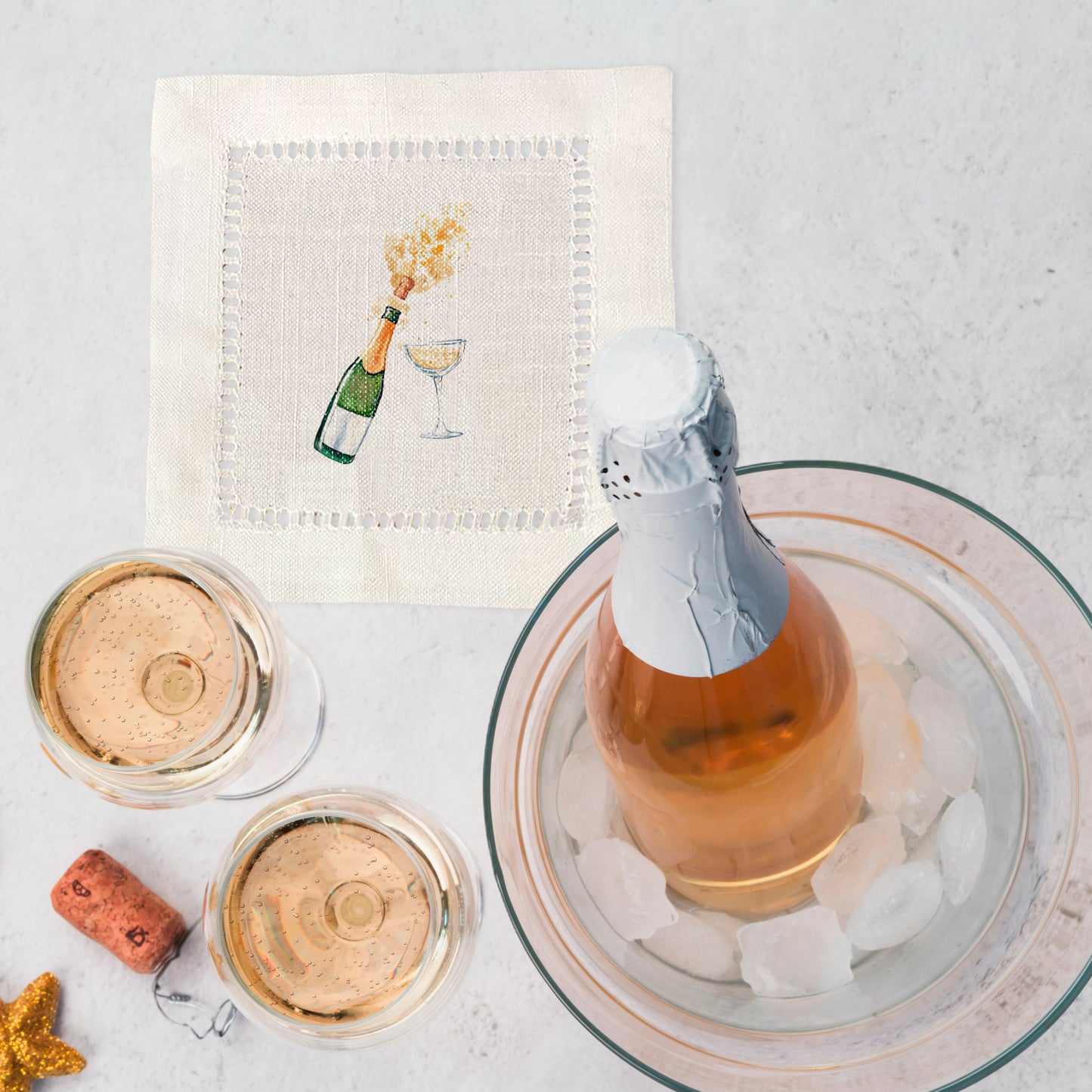 New Year's Eve Hemstitch Napkin